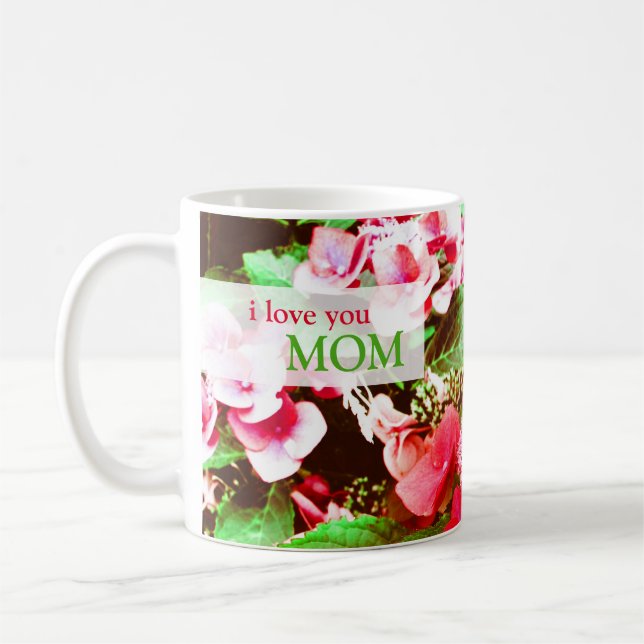 Red Hydrangea Flower For Mothers Day Coffee Mug (Left)