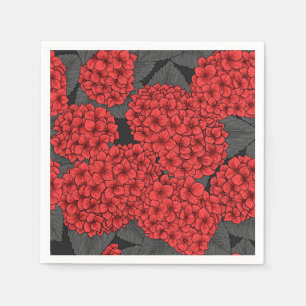 Red hydrangea napkin