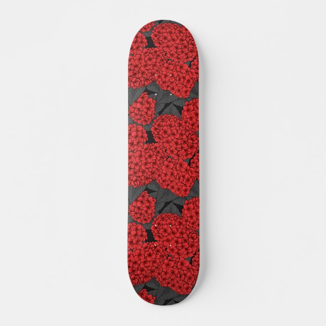 Red hydrangea skateboard (Front)