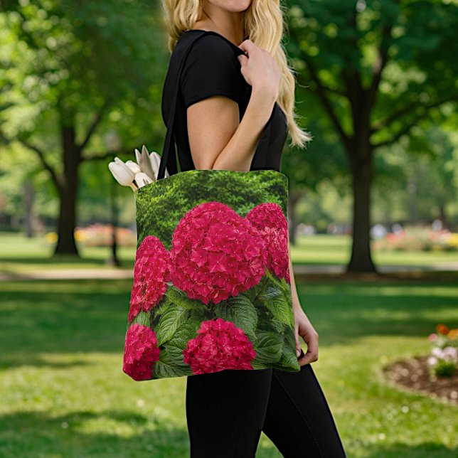 Red Hydrangeas Tote Bag (Creator Uploaded)