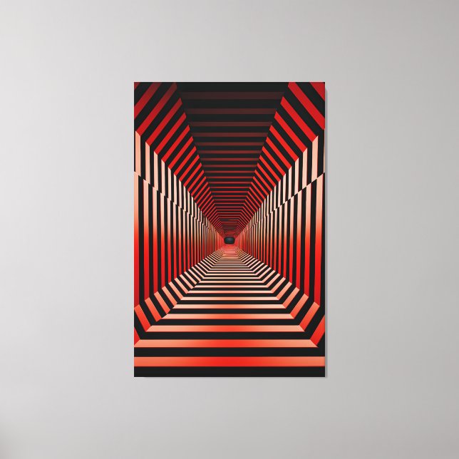 Red Hypnotic Illusions Canvas Print (Front)