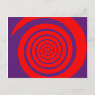 red hypnotic spiral image postcard
