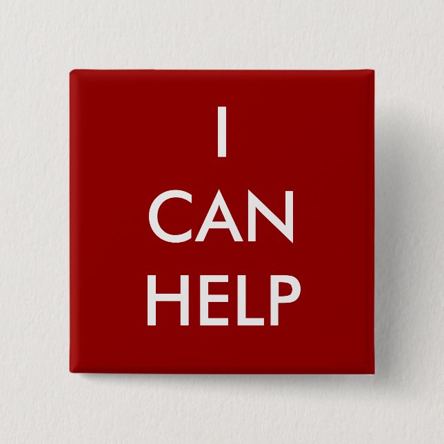 Red, I Can Help, Volunteer Button Charity Events (Front)
