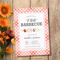 Red I DO BBQ Barbecue Wedding Shower Invitation