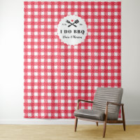 Red I Do BBQ Gingham Plaid Engagement Party