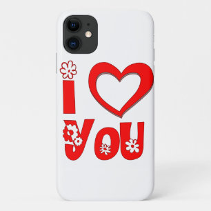 Red I Love You Minimalist Heart Graphic Case-Mate iPhone Case