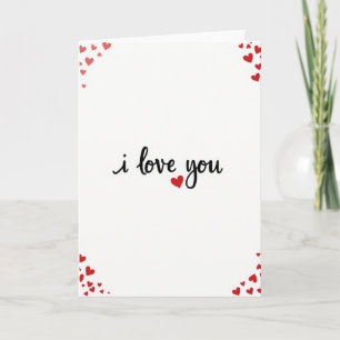 Red I Love You Valentine Card