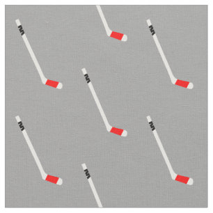 Red Ice Hockey Stick Pattern Fabric