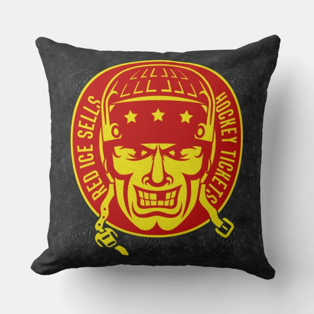 Red Ice Sells Hockey Tickets Throw Pillow (Front)