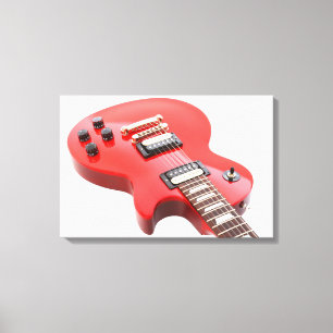RED ICONIC ELECTRIC GUITAR 16x24 Canvas Print