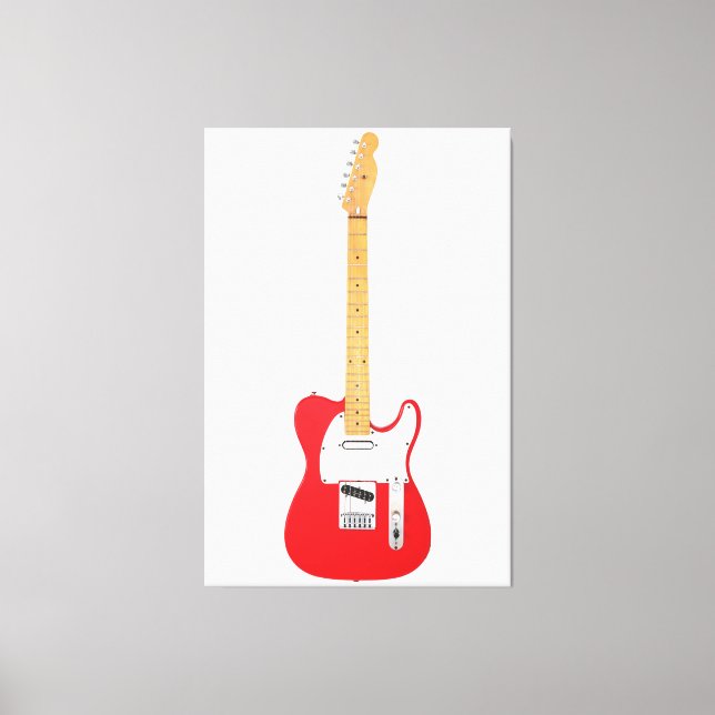 RED ICONIC ELECTRIC GUITAR 40x60 Canvas Print (Front)