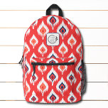 Red Ikat Abstract Pattern Add Logo Corporate Printed Backpack<br><div class="desc">Red Ikat Abstract Pattern Add Logo Corporate Backpack features a modern Ikat pattern in red,  orange,  blue and white with your custom business logo. Perfect for corporate gifts,  school,  sports,  gym,  travel and more. Designed by ©2024 Evco Studio www.zazzle.com/store/evcostudio</div>