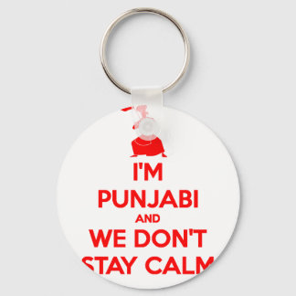 (RED) I'm Punjabi and We Don't Stay Calm Key Ring