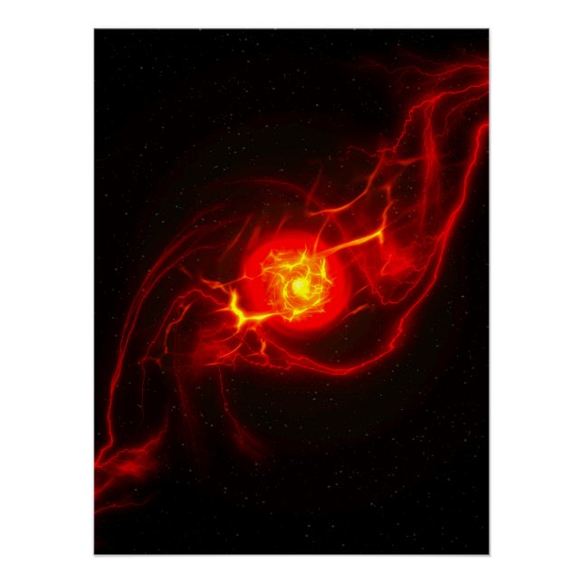 Red Imploding Supernova Glossy Poster (Front)