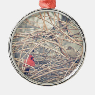 Red in a dreary winter by angelandspot. metal tree decoration