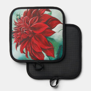 Red in Furry Pot Holder