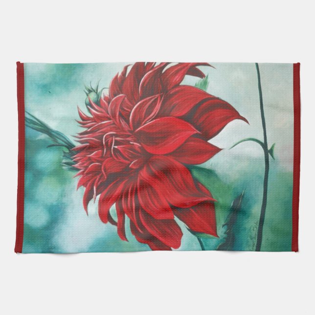 Red in Fury Tea Towel (Horizontal)