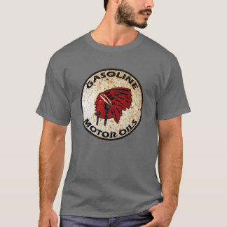 Red Indian Gasoline vintage sign. Rusted version T-Shirt