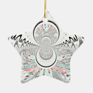 Red Indian latest design.png Ceramic Tree Decoration