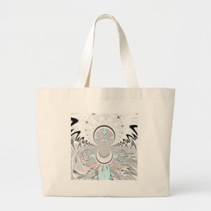 Red Indian latest design.png Large Tote Bag