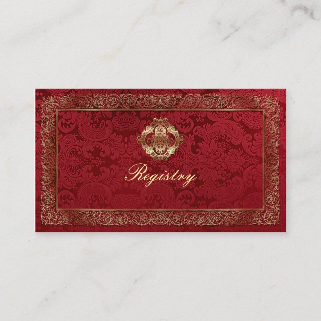 Red Indian Wedding - Registry Card / Business Card (Front)