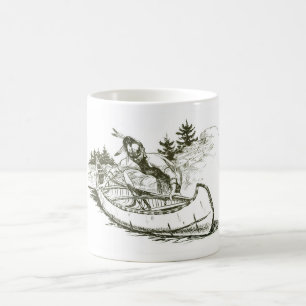 Red Indian with canoe Coffee Mug