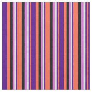 Red, Indigo, Lavender, Orchid & Black Lines Fabric