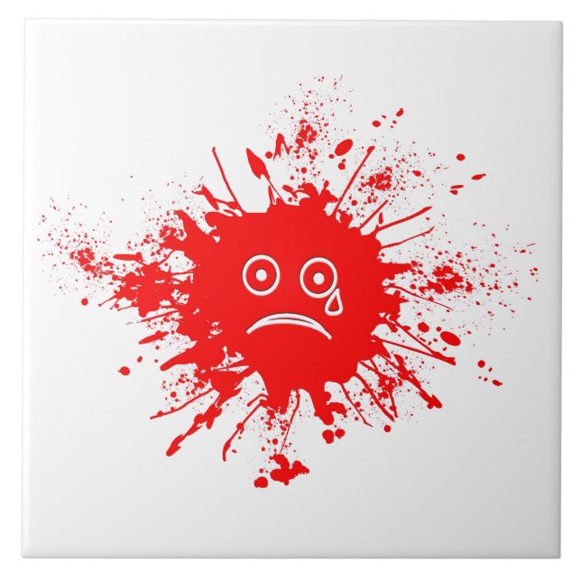 Red Ink Blotch Tile (Front)