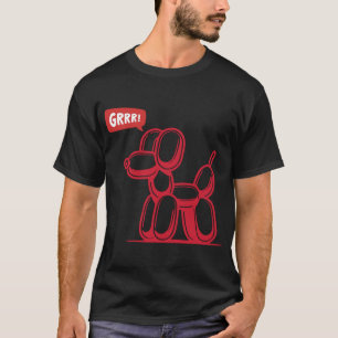 Red Ink Party Balloon Dog - GRRR! T-Shirt