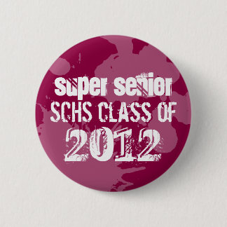 Red ink splatter school senior class of grunge 6 cm round badge