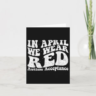 Red Instead Autism Awareness Acceptance Education  Card