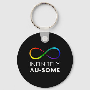 Red Instead Autism - Infinitely Au-some Infinity  Key Ring