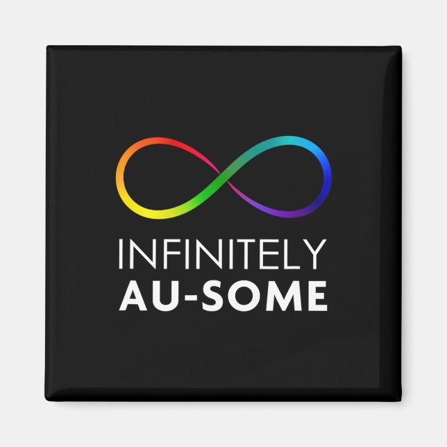 Red Instead Autism - Infinitely Au-some Infinity  Magnet (Front)