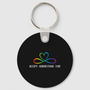 Red Instead Autism Infinity Accept Understand Love Key Ring