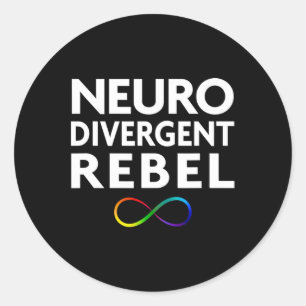 Red Instead Autism Neurodivergent Rebel  Classic Round Sticker
