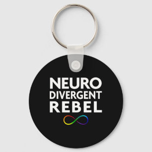 Red Instead Autism Neurodivergent Rebel  Key Ring