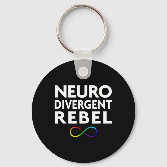 Red Instead Autism Neurodivergent Rebel  Key Ring (Front)
