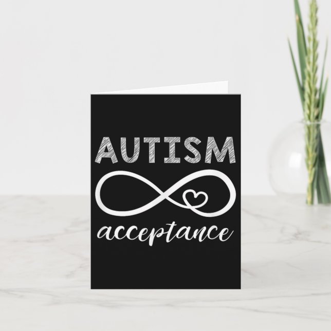 Red Instead Autism Shirt Acceptance Of Autism  Card (Front)