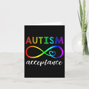 Red Instead Autism Shirt Autism Acceptance Card