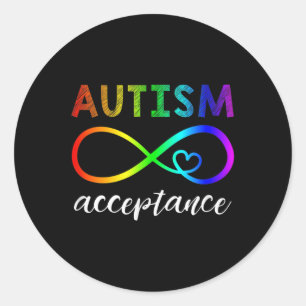 Red Instead Autism Shirt Autism Acceptance  Classic Round Sticker