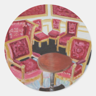 Red Interior:Chateau de Fontainebleau Classic Round Sticker