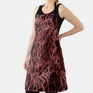 Red intertwined network of rustic and tangled wire apron