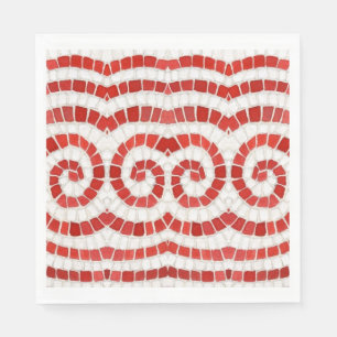RED IONIC MOSAIC Standard Luncheon Paper Napkins