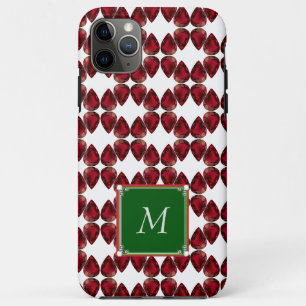 Red iPhone case Ruby Gemstone Initial Monogramed