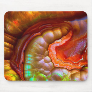 Red iridescent Fire Opal Mouse Pad