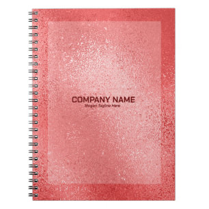 Red iridescent shimmering glass texture notebook