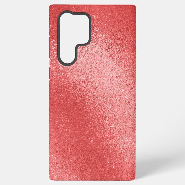 Red iridescent texture background samsung galaxy s22 ultra case (Back)