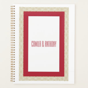 Red Islamic Geometric Border Wedding Planner