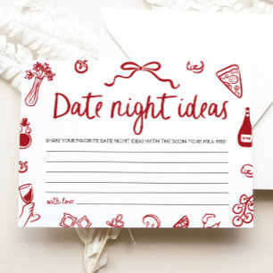 Red Italian Date night ideas Bridal Shower Game Invitation