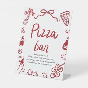 Red Italian Hand Drawn That's amore Pizza Bar Sign